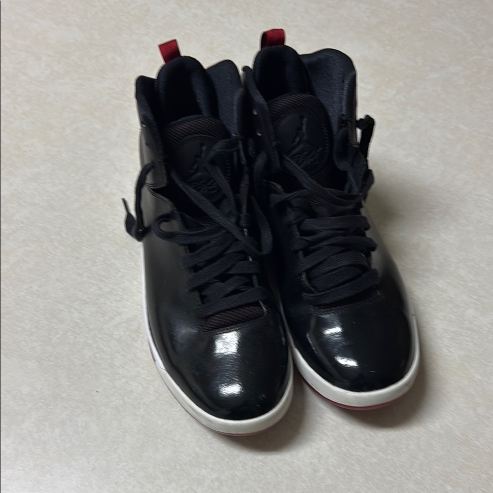 Jordan Black and Red High-Top Sneakers